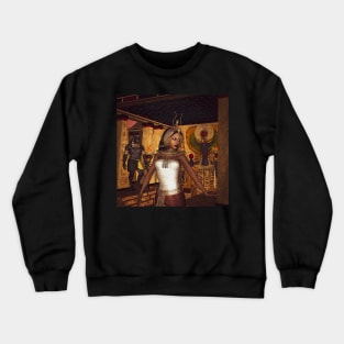 Egyptian women and anubis Crewneck Sweatshirt